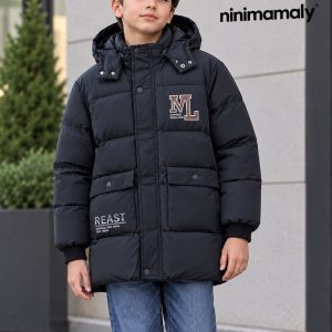 کاپشن پسرانه قواره بزرگ طرح ML با رویه کاملا ضدآب و داخل خز کد ١٥٩